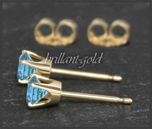 Ohrstecker 585 Gold Topas blau 4,5,6,7mm